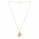 Gold Plated Stones Studded Heart Shape Pendant & Chain